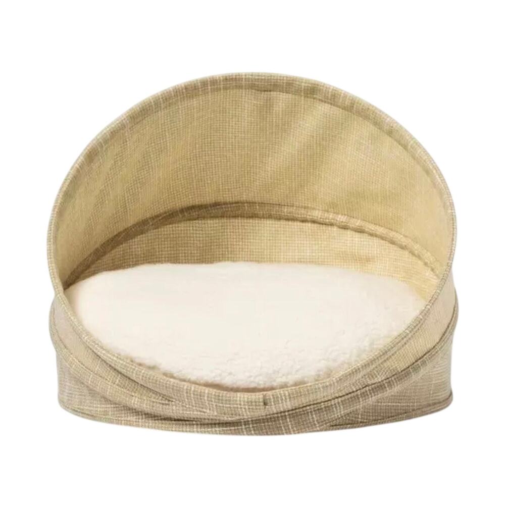 Collapsible Pet Bed Covered Dog Cat Pet Cave 16” Fleece Pillow Boots Barkley New